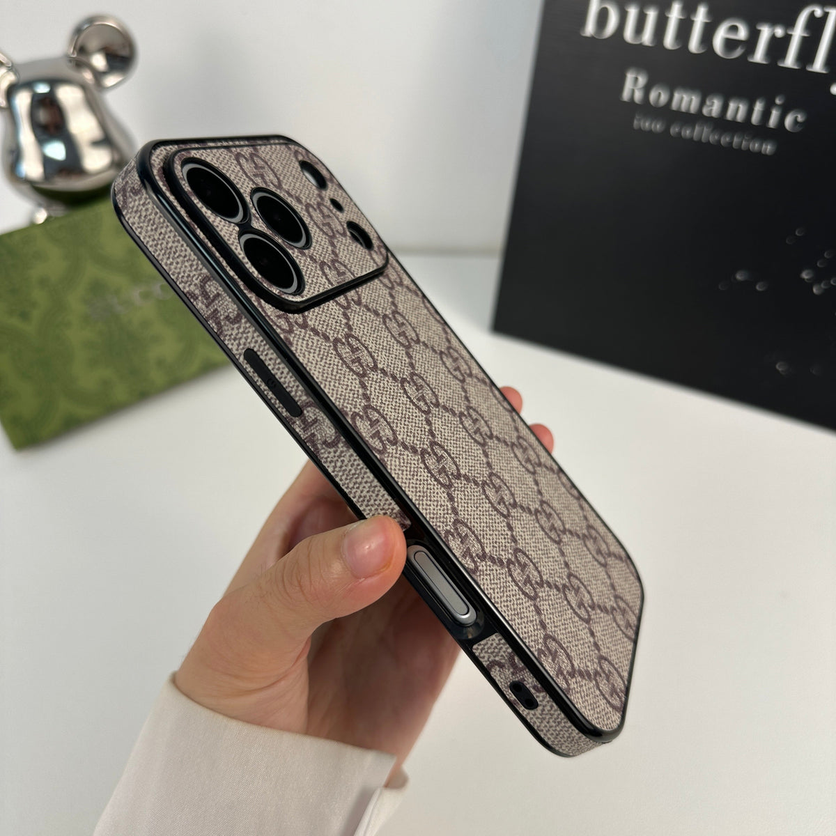 Designer Monogram Gucci Case for iPhone 12-18 Pro & Pro Max