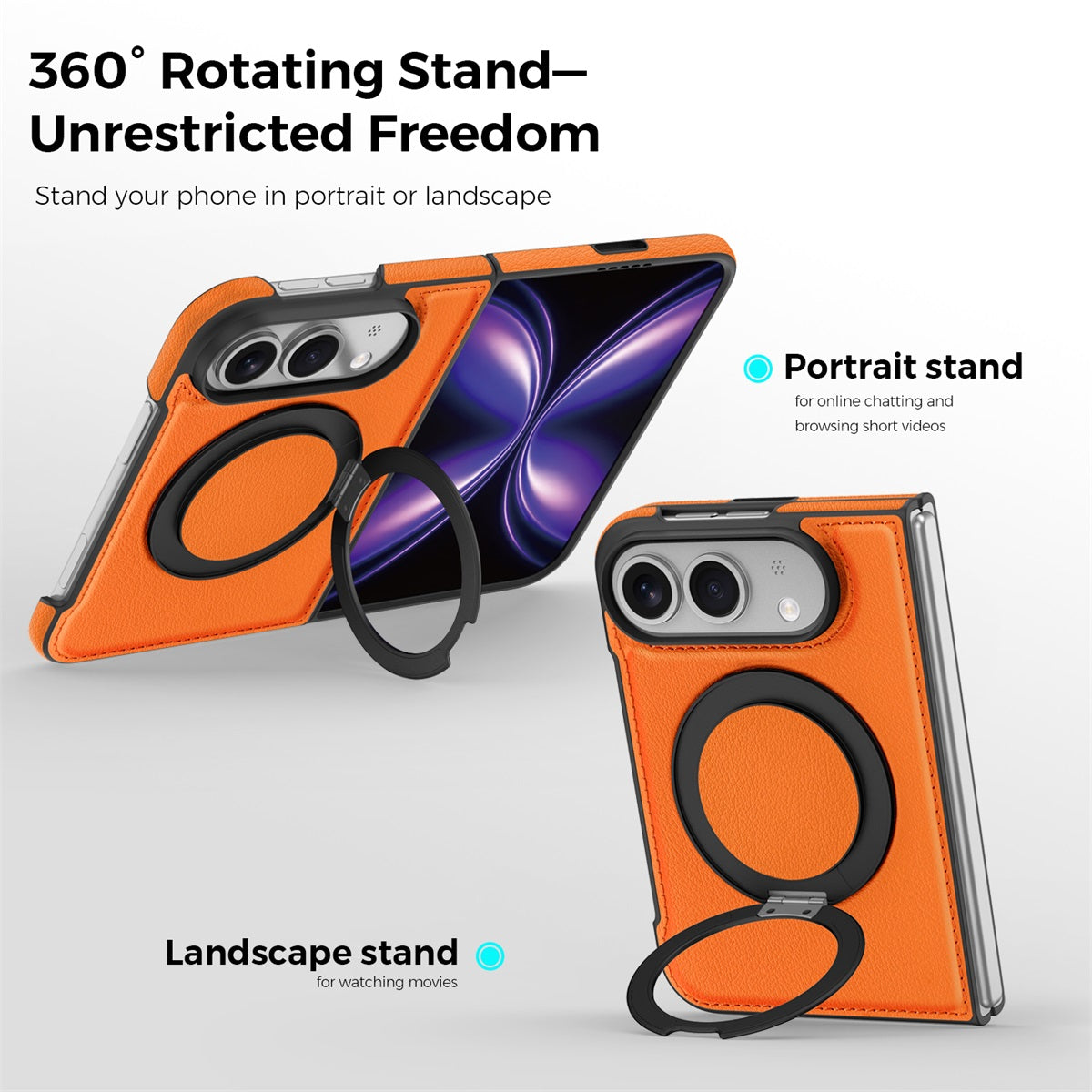 Leather Ring Stand Case for iPhone Duo