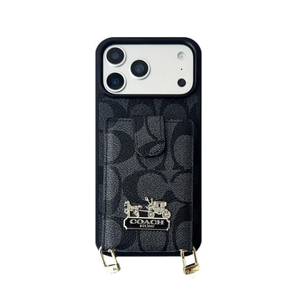Luxury Leather Card Slot Signature Case - iPhone 12-18 Pro & Pro Max