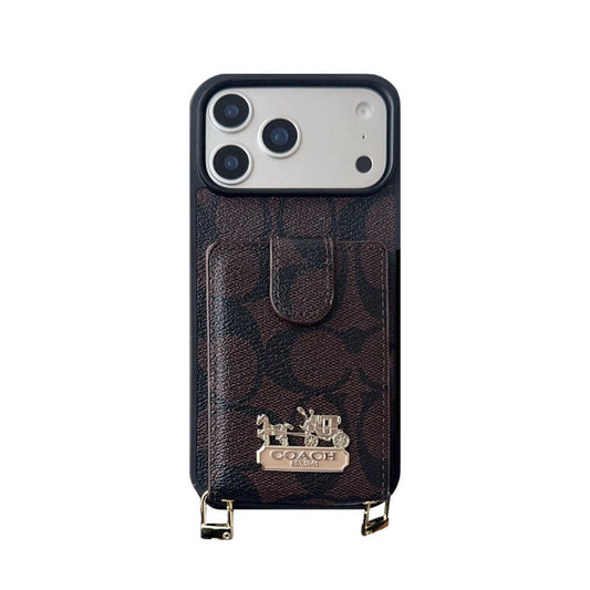 Luxury Leather Card Slot Signature Case - iPhone 12-18 Pro & Pro Max