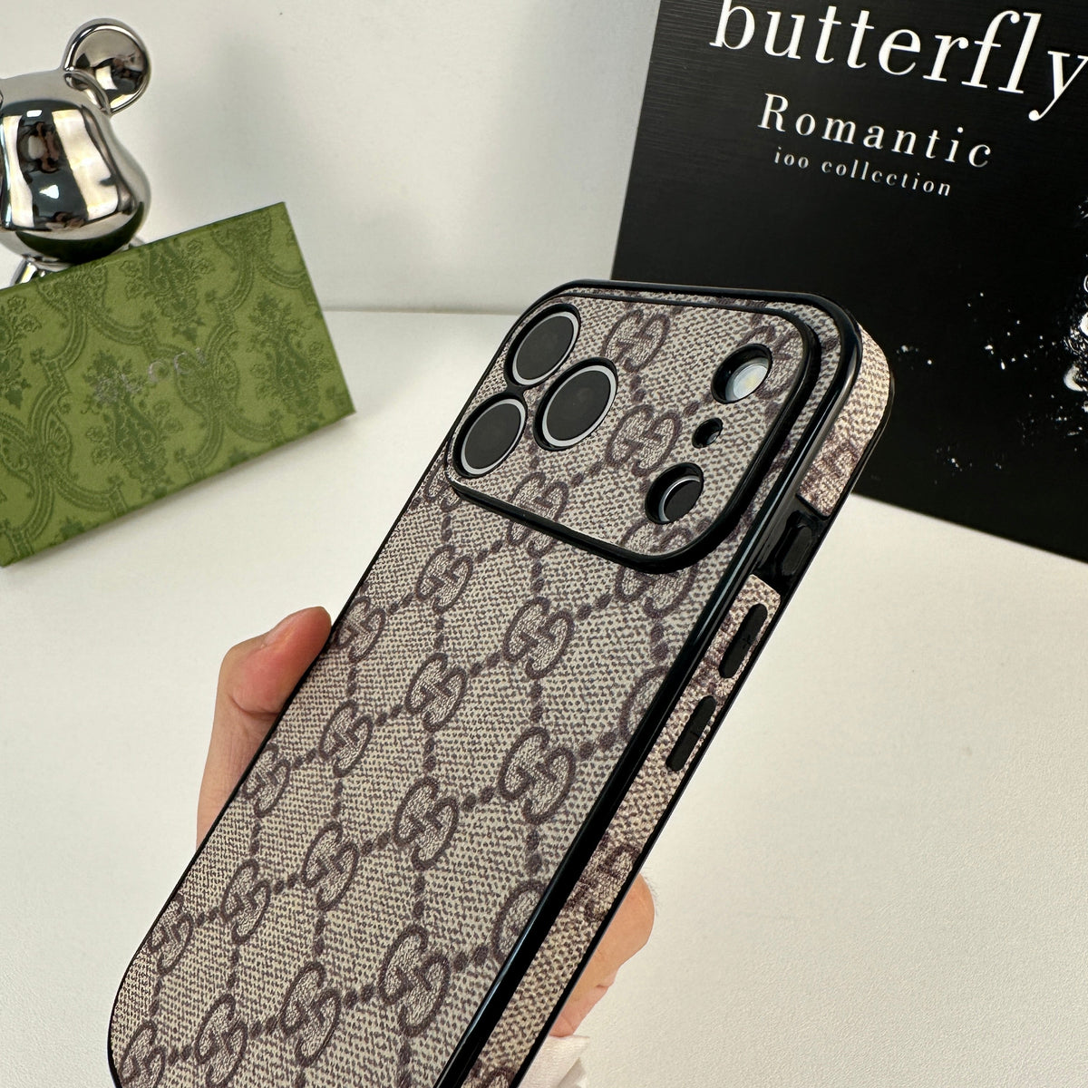 Designer Monogram Gucci Case for iPhone 12-18 Pro & Pro Max