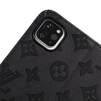 3D Embossed Canvas Monogram Holster Apple iPad Flip Cover With Stand Function theroxymob