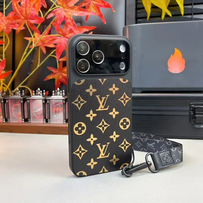 Premium Louis Vuitton Monogram Phone Case With Mini Strap for iPhone 12-18 Pro & Pro Max
