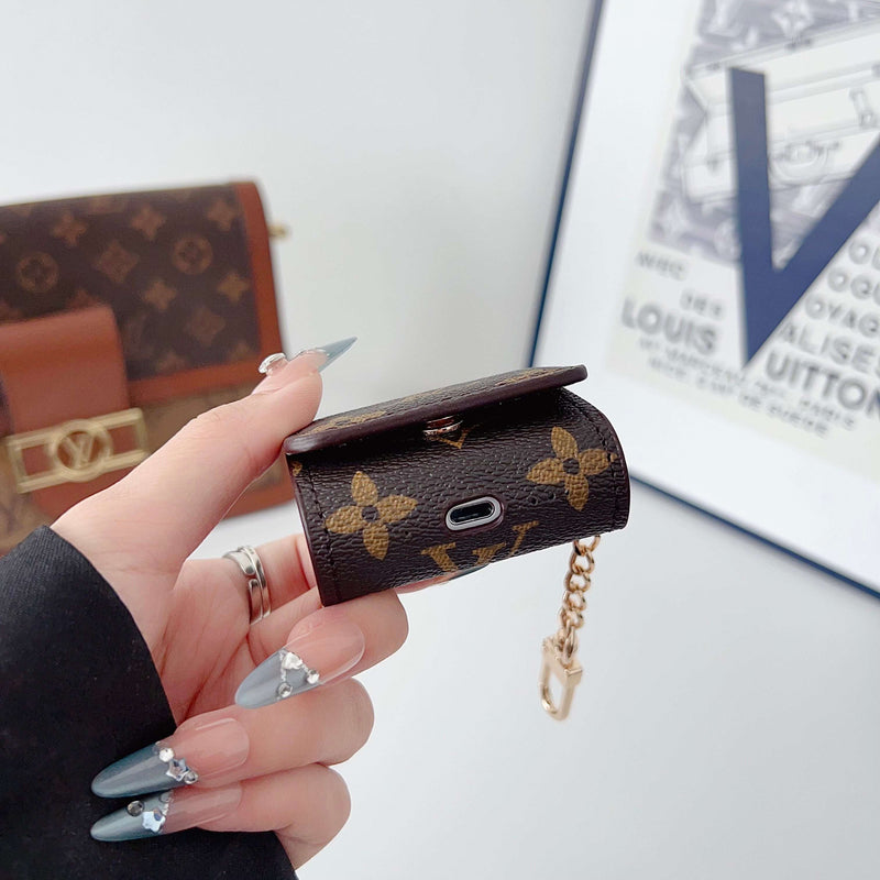 Classic Leather Monogram AirPods Cases Big Printing