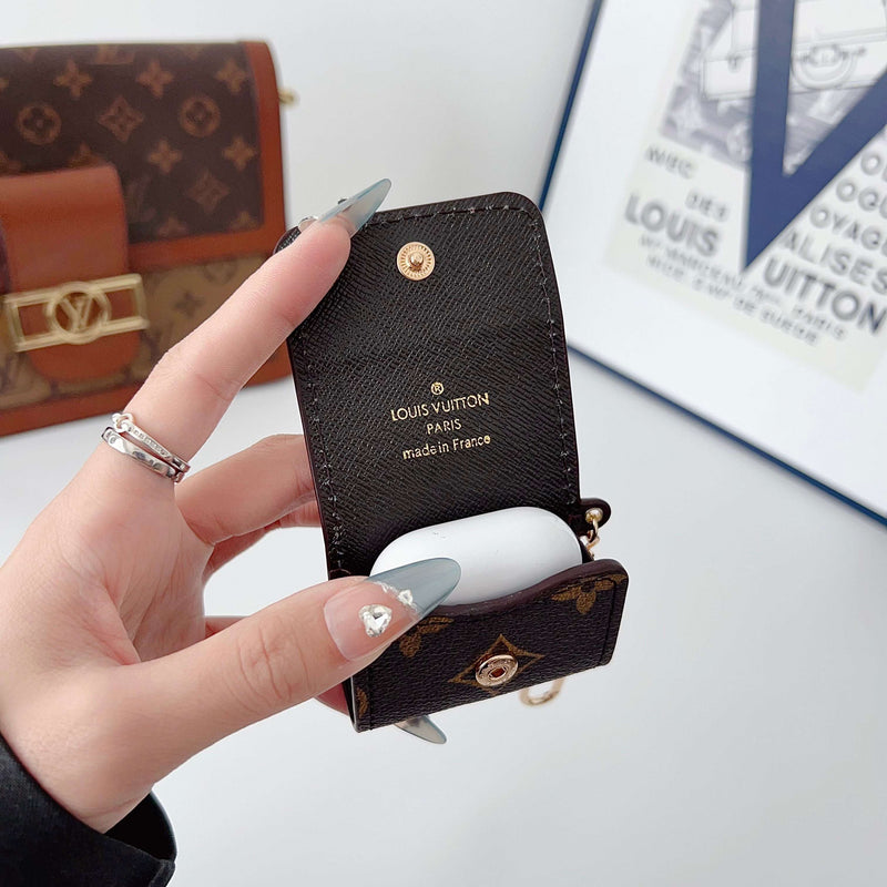 Classic Leather Monogram AirPods Cases Big Printing