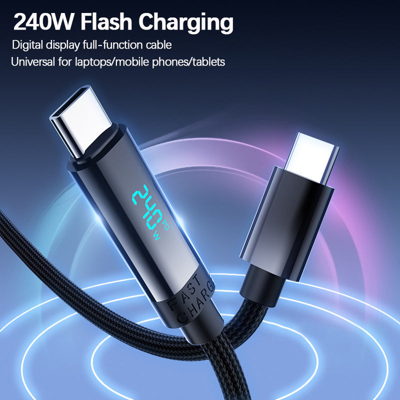 240W Fast Charging CC Cable With Digital Display