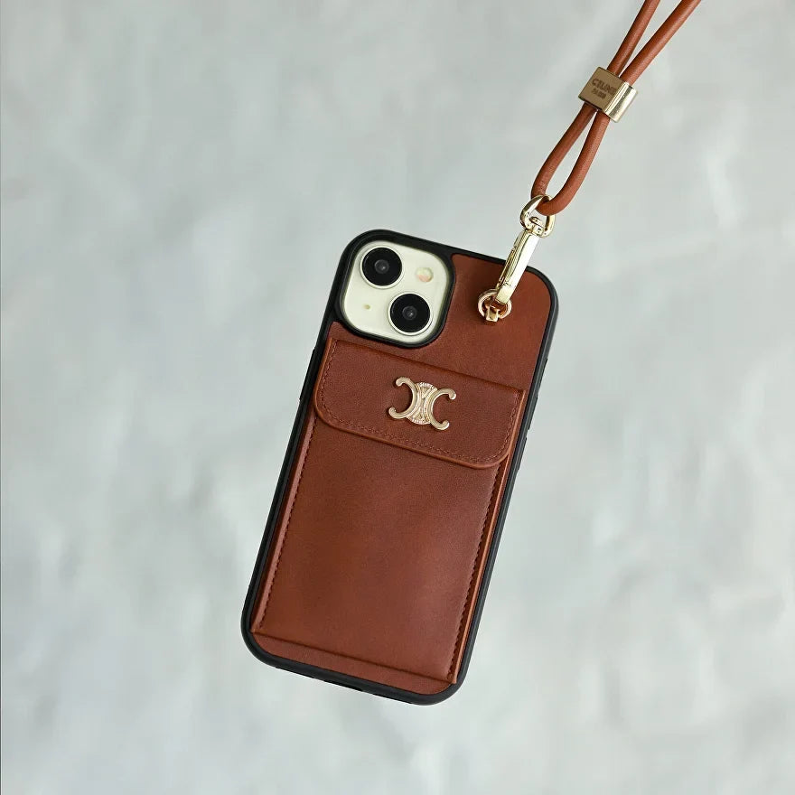 CLASSIC CASE SINGLE CROSSBODY BROWN FOR IPHONE 12-18 Pro & Pro Max