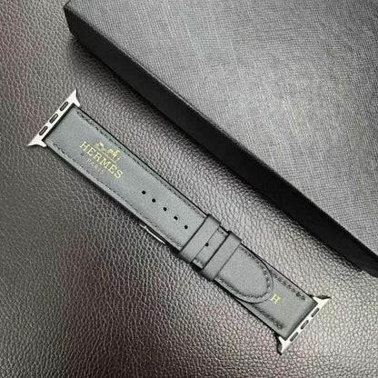 Apple Watch strap in glossy Hermes leather