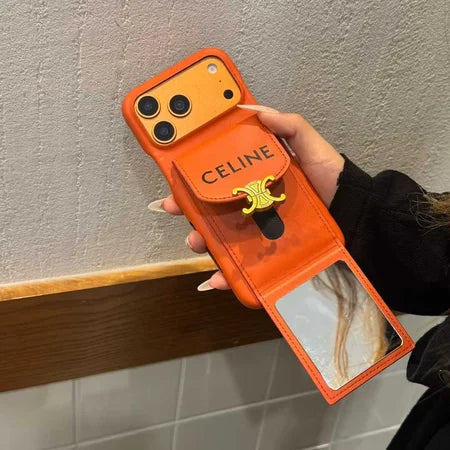 Luxury Leather Case with Makeup Mirror For iPhone 14-18 Pro & Pro Max