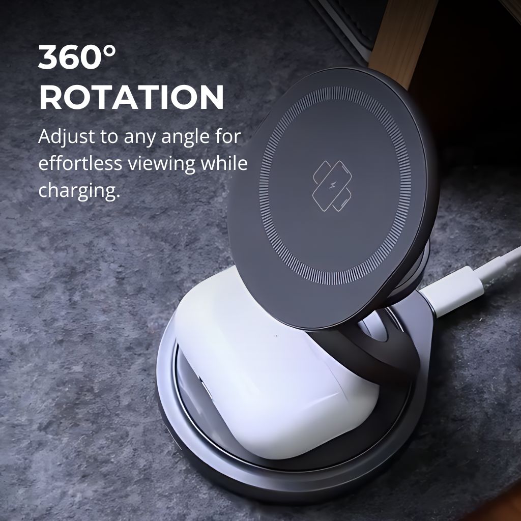 3-in-1 Foldable 25W Qi2 Magnetic Wireless Charging Station
