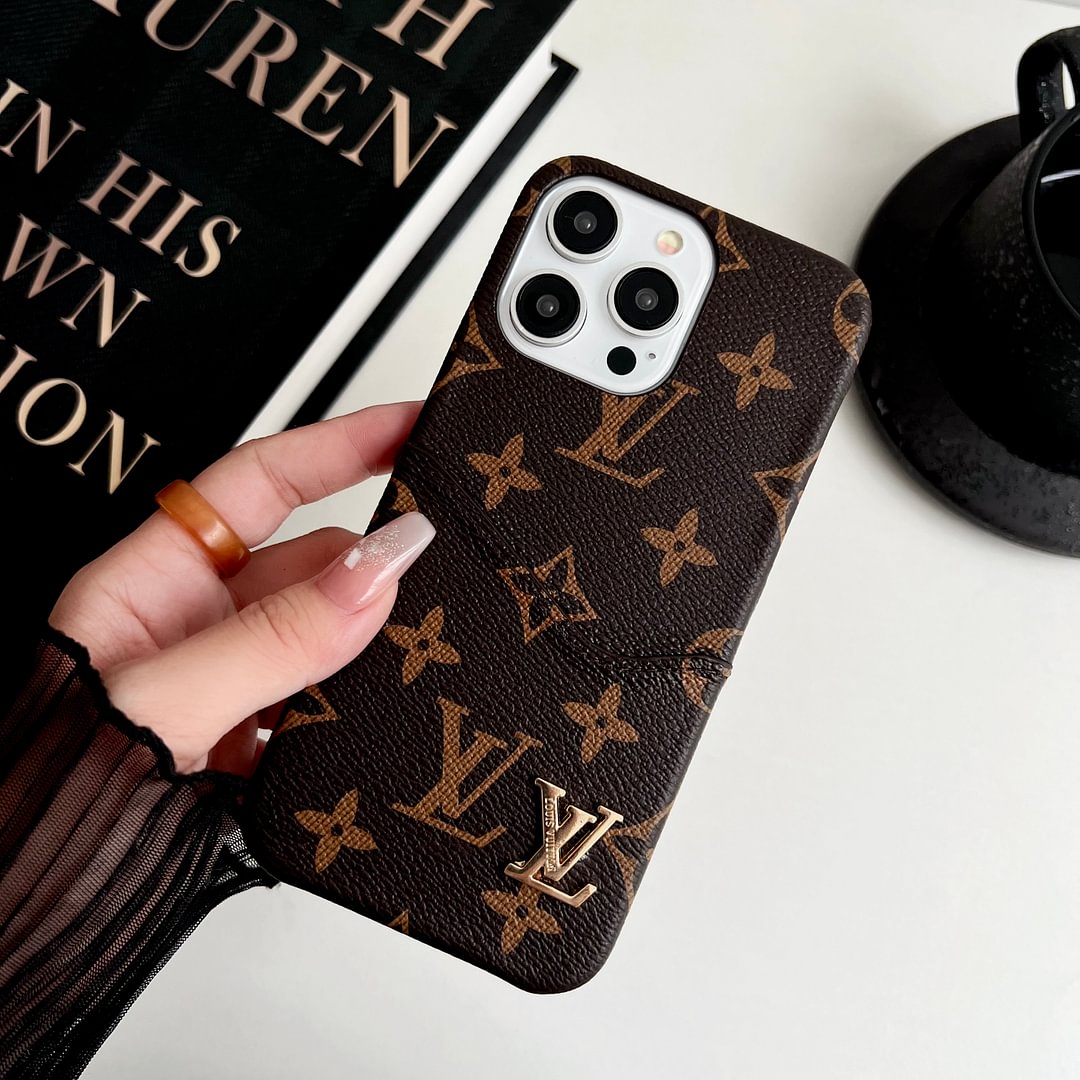 Classic Leather Monogram iPhone Case Card Holder Roxy New 2