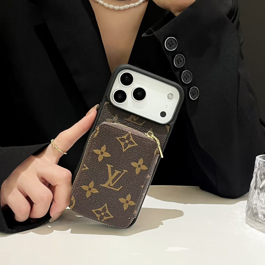 Luxury Leather Wallet Card Holder Crossbody iPhone Case 12-18 Pro & Pro Max