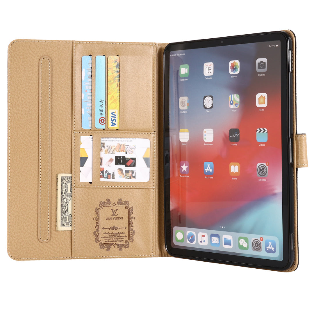3D Embossed Canvas Monogram Holster Apple iPad Flip Cover With Stand Function theroxymob
