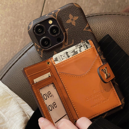 Canvas Leather Wallet Card Holder Crossbody iPhone Case theroxymob