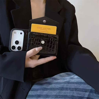 Elegant Wallet Card Slot Triangle Case - iPhone 12-18 Pro & Pro Max