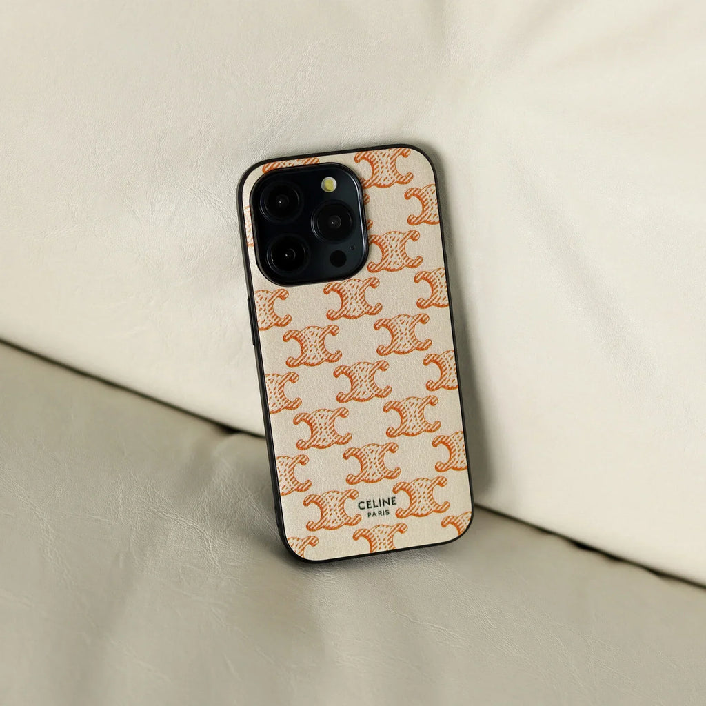 STRONG CELINE IPHONE CASE CLASSIC BEIGE FOR IPHONE 12-18 Pro & Pro Max