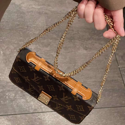 Monogram Canvas Bag Hand Held Crossbody Chain Mobile Phone Roxy New