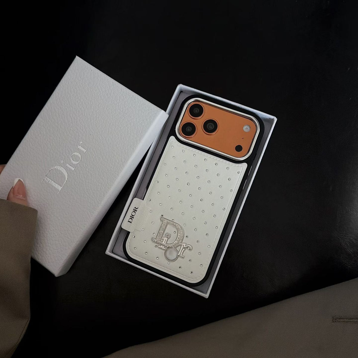 Classic Orange Dior Leather Case - iPhone 12-18 Pro & Pro Max