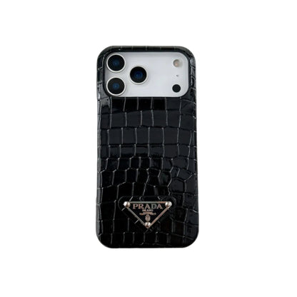 Elegant Croco Embossed Logo Case - iPhone 12-18 Pro & Pro Max