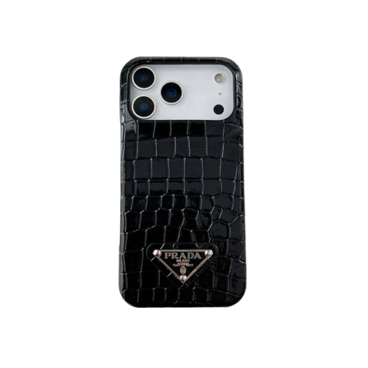 Elegant Croco Embossed Logo Case - iPhone 12-18 Pro & Pro Max