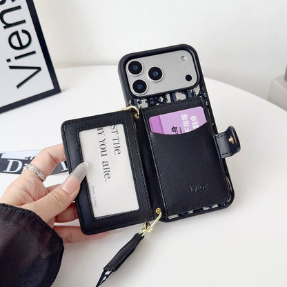 Dior Crossbody Strap Leather Case - iPhone 12-18 Pro & Pro Max