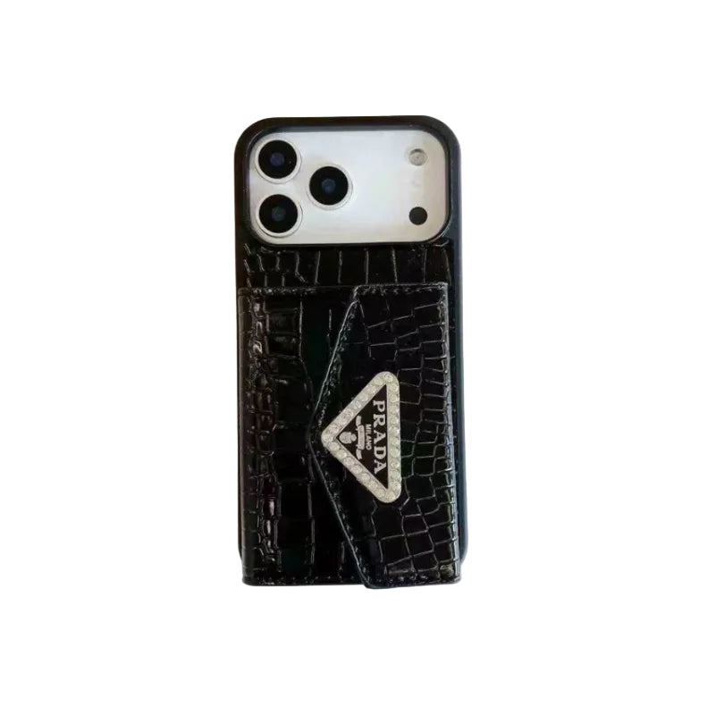 Elegant Wallet Card Slot Triangle Case - iPhone 12-18 Pro & Pro Max