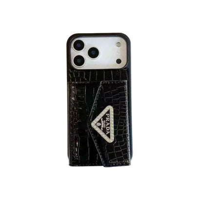 Elegant Wallet Card Slot Triangle Case - iPhone 12-18 Pro & Pro Max