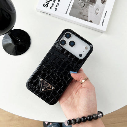 Elegant Croco Embossed Logo Case - iPhone 12-18 Pro & Pro Max