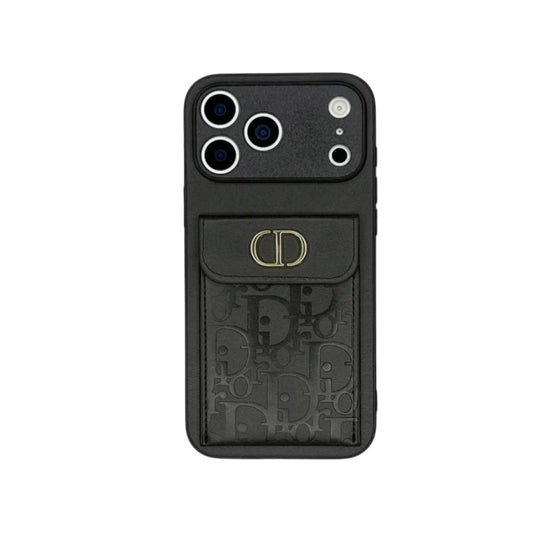 Dior Oblique Flap Pocket Leather Case For iPhone 12-18 Series
