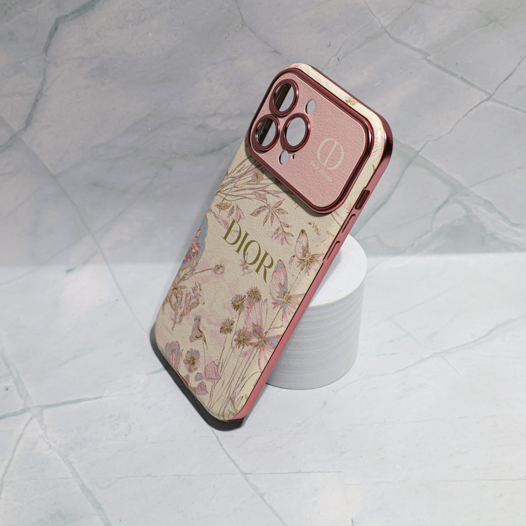 Beige Floral Dior Luxury Case - iPhone 13-18 Pro & Pro Max