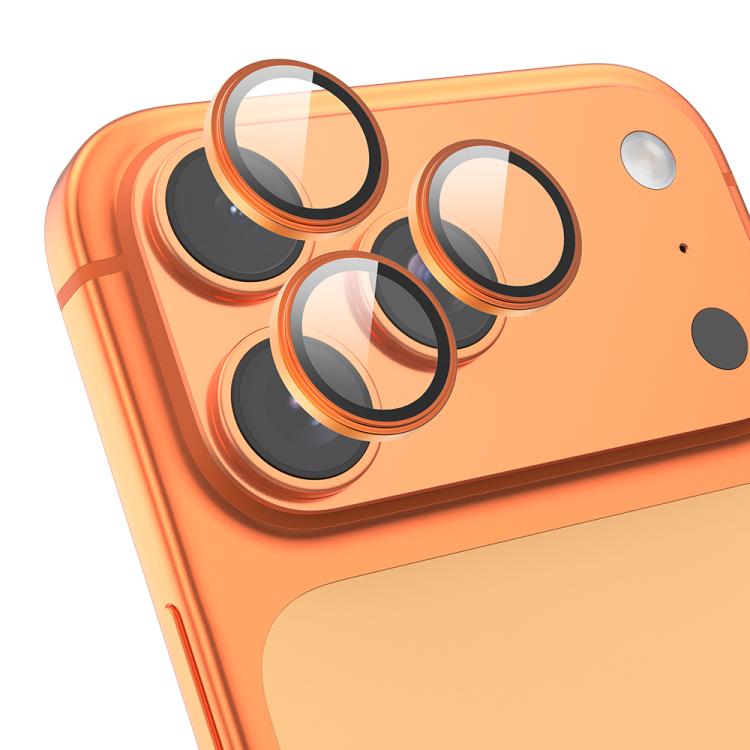 Orange Metal Glass Camera Lens Protector For iPhone 12-18 Pro & Pro Max