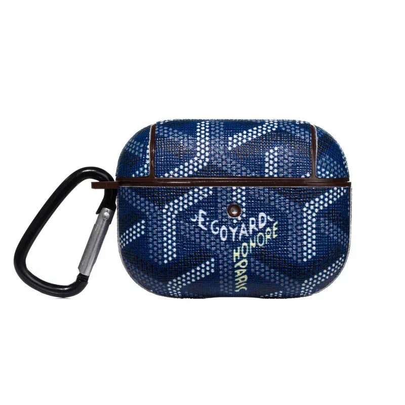 Classic Blue GYD Monogram AirPods Case - Designer Shockproof Cover