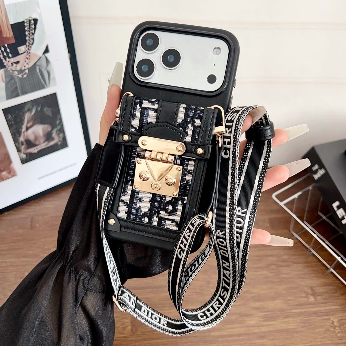 Black Luxury Transparent Dior Case - iPhone 13-18 Pro & Pro Max