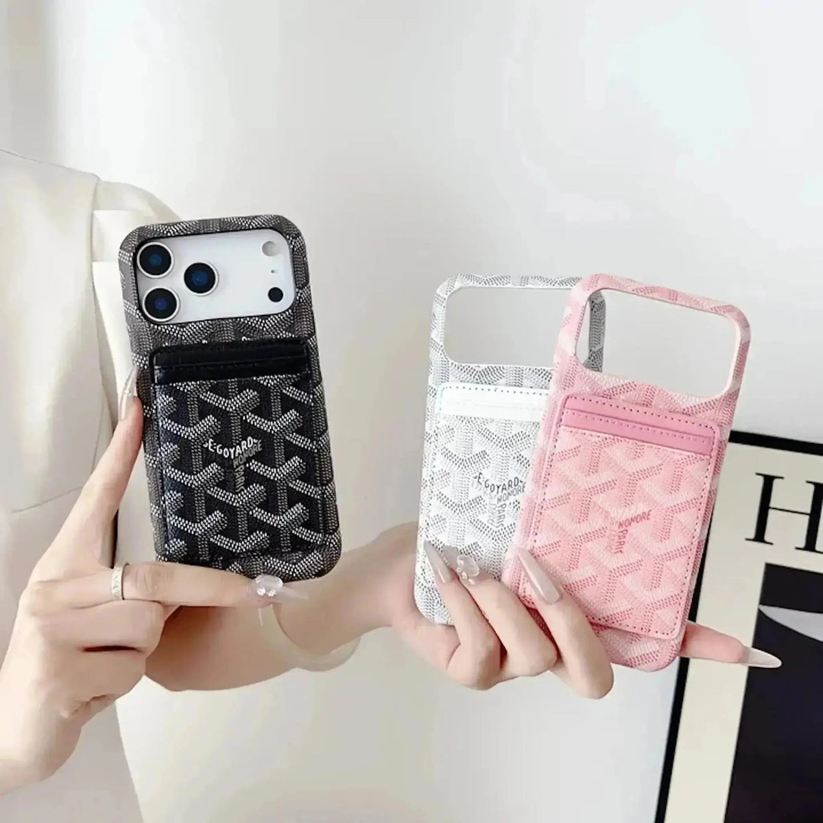 GYD Chevron Pattern MagSafe Card Holder Case for iPhone 13-18 Pro & Pro Max