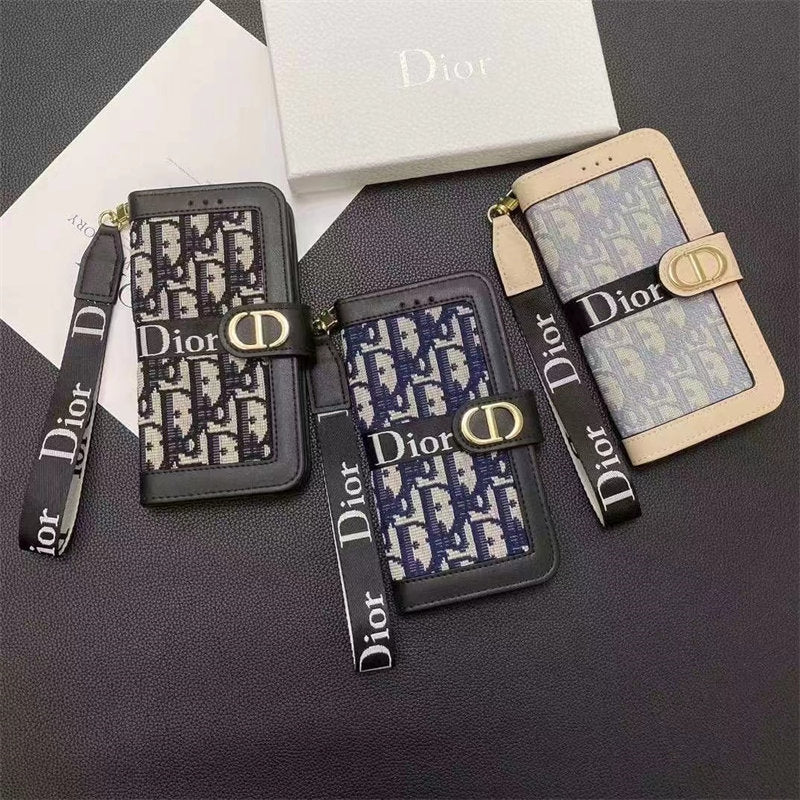 Dior Wallet Folio Case with Strap - iPhone 12-18 Pro & Pro Max