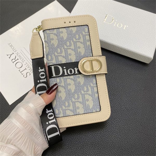 Dior Wallet Folio Case with Strap - iPhone 12-18 Pro & Pro Max
