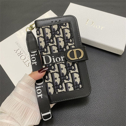 Dior Wallet Folio Case with Strap - iPhone 12-18 Pro & Pro Max