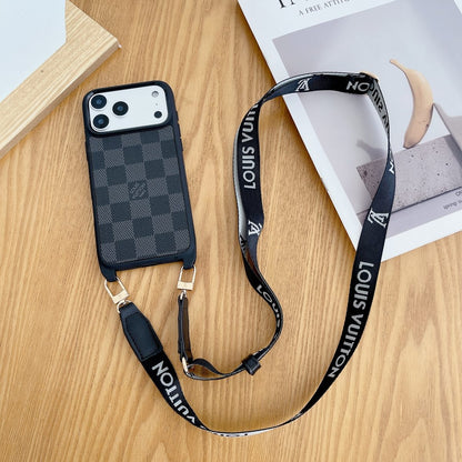 Luxury Phone Case with Detachable Strap for iPhone 12-18 Pro & Pro Max