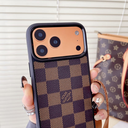 Luxury Phone Case with Detachable Strap for iPhone 12-18 Pro & Pro Max