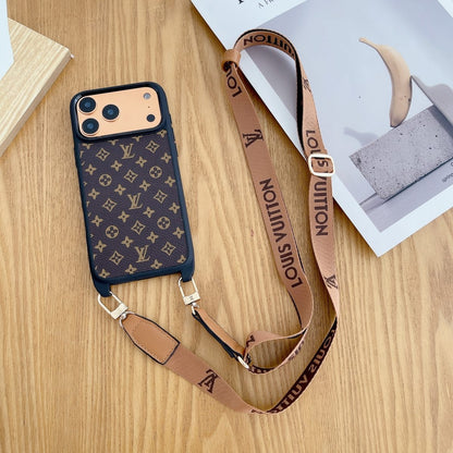 Luxury Phone Case with Detachable Strap for iPhone 12-18 Pro & Pro Max