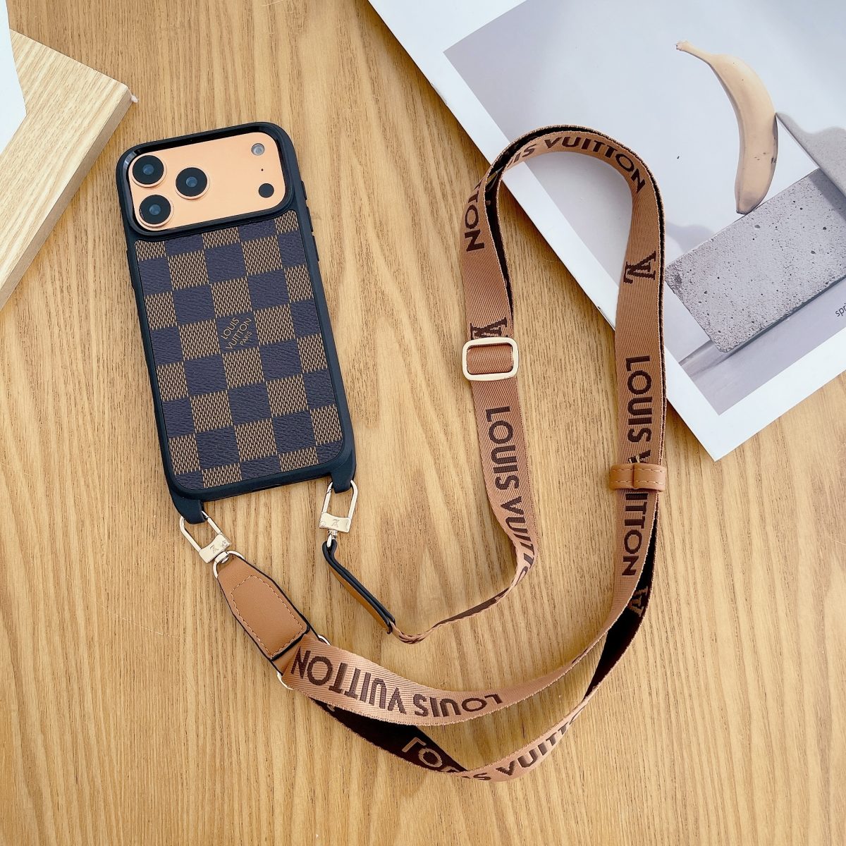 Luxury Phone Case with Detachable Strap for iPhone 12-18 Pro & Pro Max
