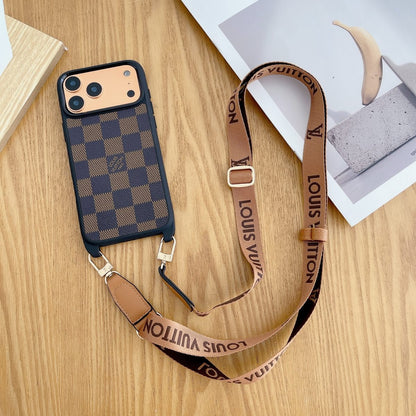 Luxury Phone Case with Detachable Strap for iPhone 12-18 Pro & Pro Max