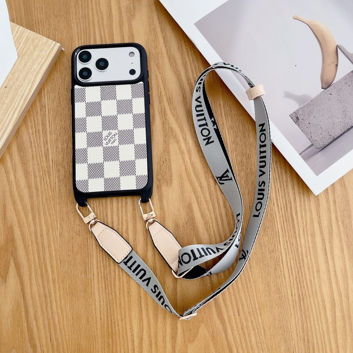 Luxury Phone Case with Detachable Strap for iPhone 12-18 Pro & Pro Max