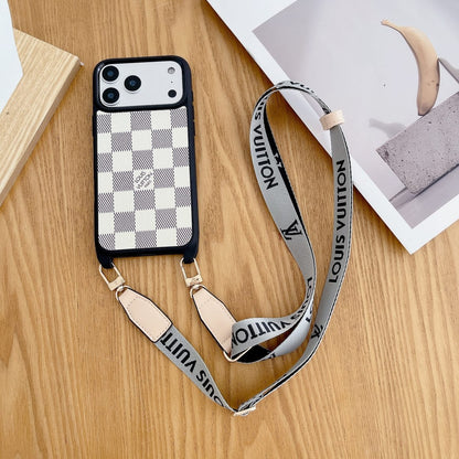 Luxury Phone Case with Detachable Strap for iPhone 12-18 Pro & Pro Max