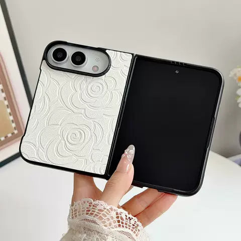 Embossed Floral Leather Case for iPhone Duo