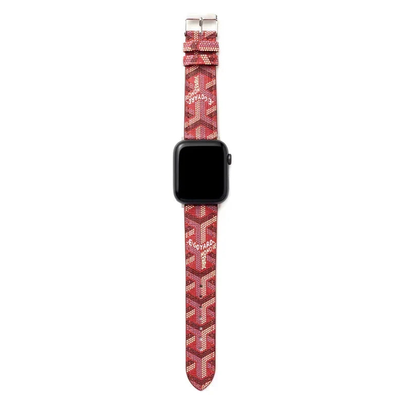 Luxury Red GYD Monogram Watch Strap for Apple Watch