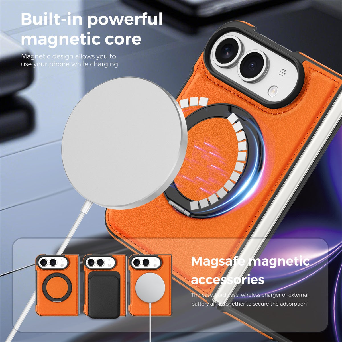Leather Ring Stand Case for iPhone Duo