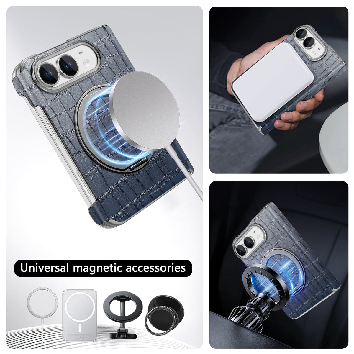 Luxury Leather Ring Stand Case for iPhone Duo