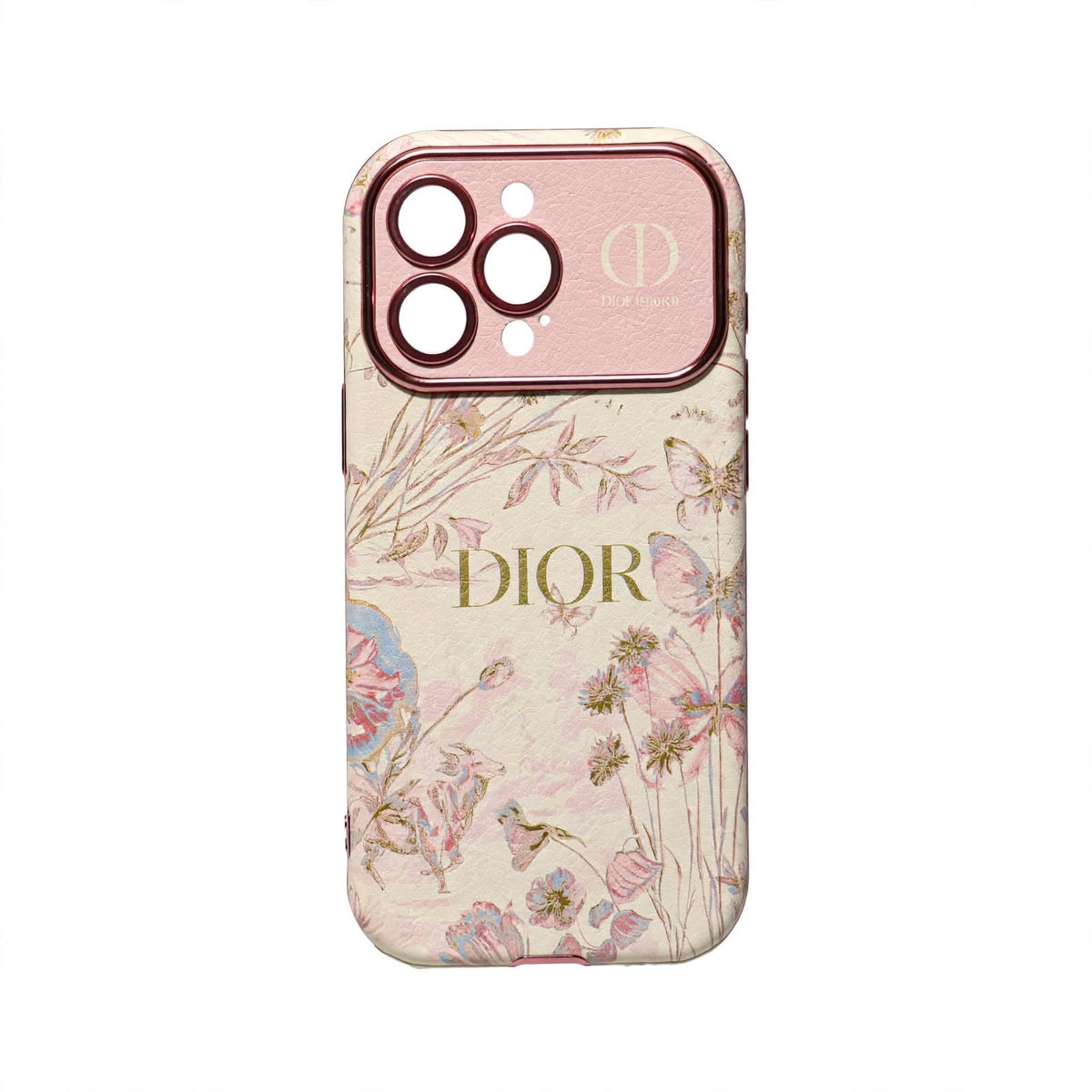 Beige Floral Dior Luxury Case - iPhone 13-18 Pro & Pro Max