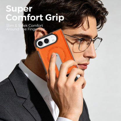 Leather Magnetic Ring Stand Case for iPhone Duo
